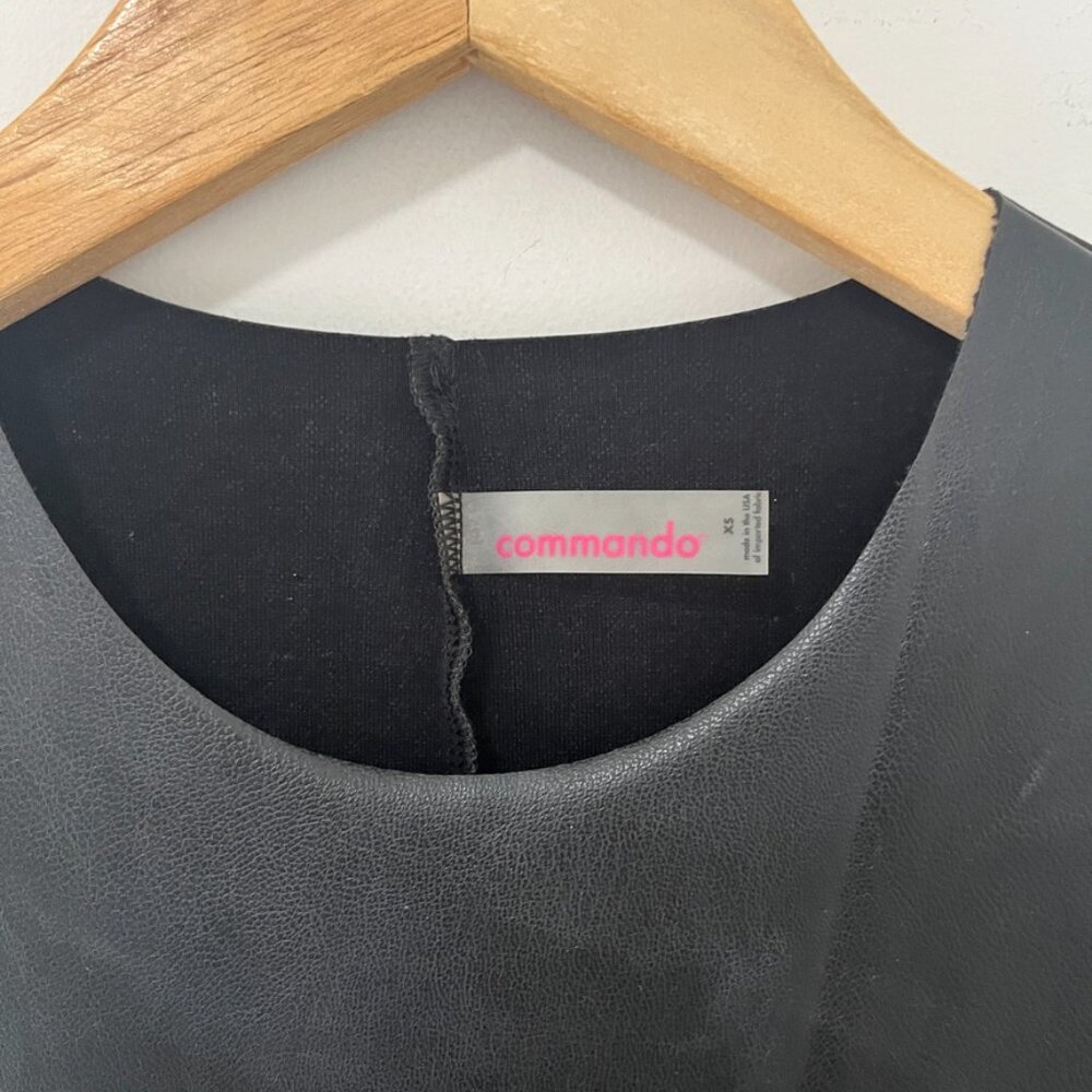 Commando Faux Leather Black Sheath Shapewear Dress Size XS - Picture 4 of 6